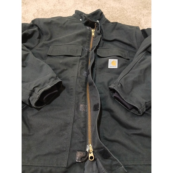 Carhartt Jacket Mens XL Black C003BLK Heavy Duty Canvas Workwear Insulated Coat - Picture 4 of 6